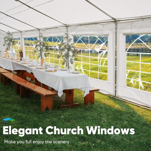 Quictent Premium 20x40 Party Tent Heavy Duty Outdoor Gazebo White Event Shelter Wedding Canopy Tent for Parties Carport BBQ with Removable Sidewall Windows & Storage Bags - Image 2