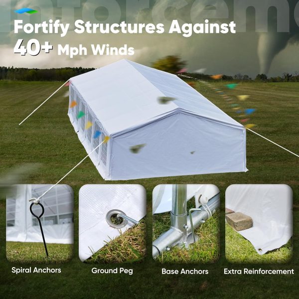 Quictent Premium 20x40 Party Tent Heavy Duty Outdoor Gazebo White Event Shelter Wedding Canopy Tent for Parties Carport BBQ with Removable Sidewall Windows & Storage Bags - Image 3