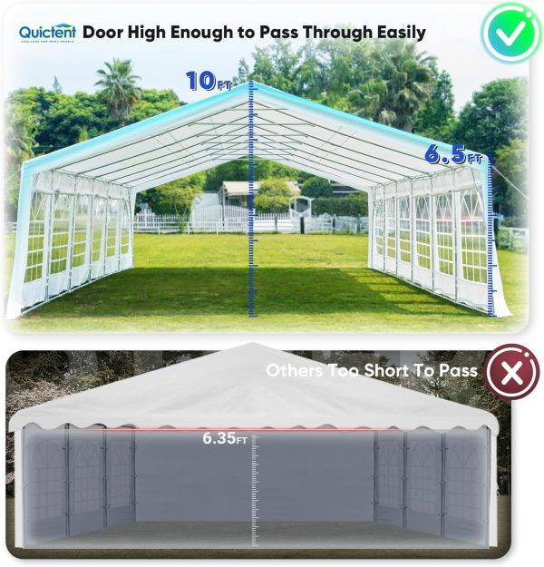 Quictent Premium 20x40 Party Tent Heavy Duty Outdoor Gazebo White Event Shelter Wedding Canopy Tent for Parties Carport BBQ with Removable Sidewall Windows & Storage Bags - Image 6