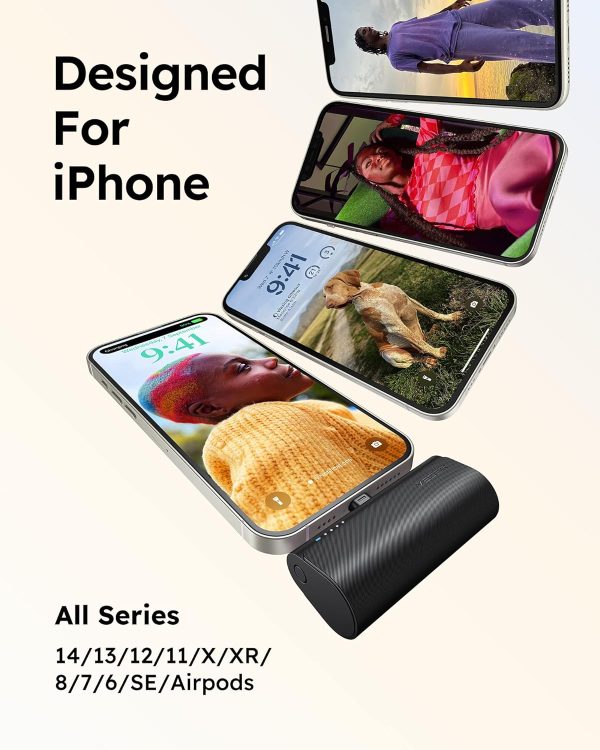 VEGER Mini Portable Charger for iPhone, 5000mAh 20W PD Fast Charging Battery Pack, Cordless Portable External Backup Charger for iPhone 13, 12, 11, 8, 7, XR, XS Max, Pro Max, AirPods - Image 2